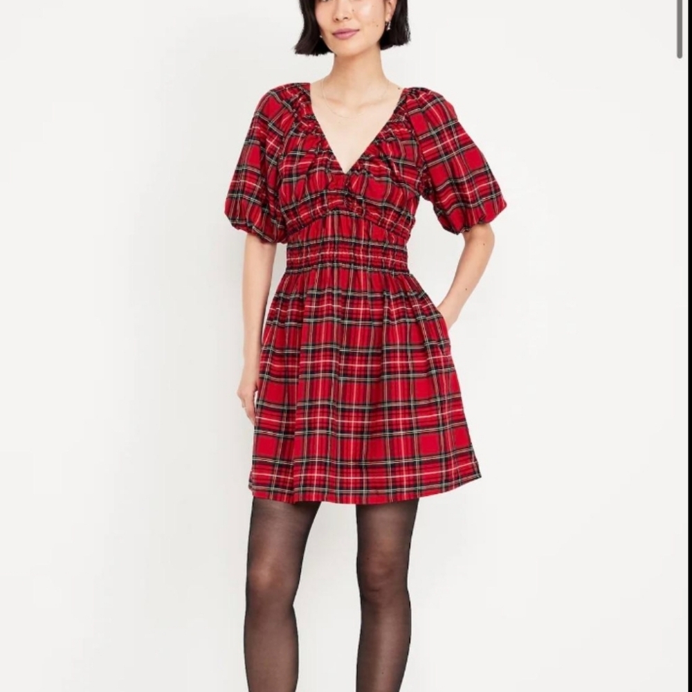 Old Navy Plaid Holiday Dress